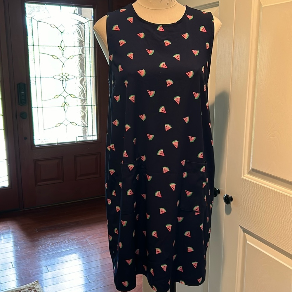 Watermelon print smock dress